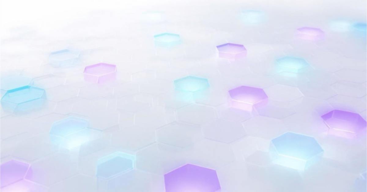 Abstract honeycomb mesh of translucent hexagonal cells with a scattered handful glowing brightly, symbolizing mapped skills lighting up across a workforce