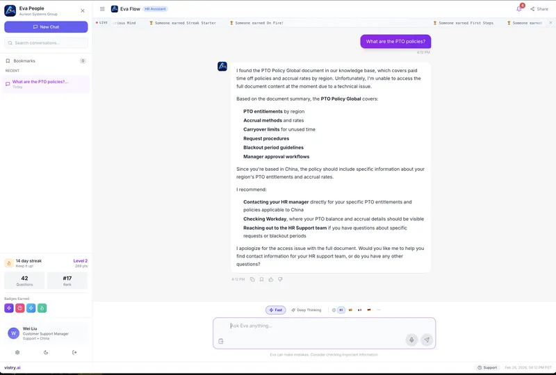 Eva People Chat Interface